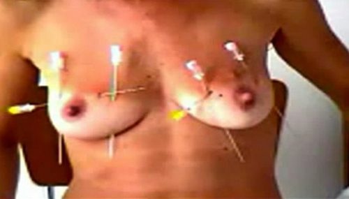 Needle Tit Torture - Tit Torture Long Needles | Kinky Porno BDSM Fetish Video | kinkyporno.biz