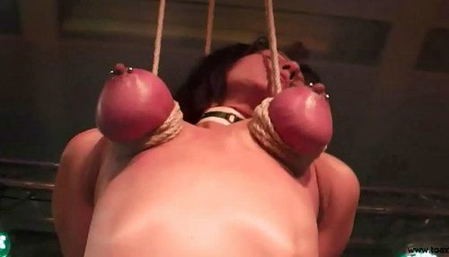 Hung By Tits Bondage - Public Breast Suspension for Slave D | Kinky Porno BDSM Fetish Video |  kinkyporno.biz